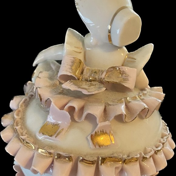 Vintage Lefton Girl with Pink Bloomers Figurine Signed by George Lefton - Picture 9 of 9